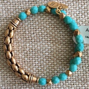 Alex and Ani turquoise and gold bracelet